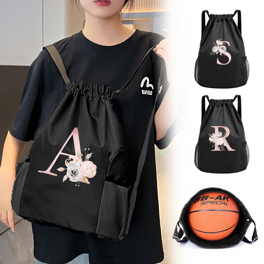 Drawstring Gym Bag - Sac à cordon noir, sac à